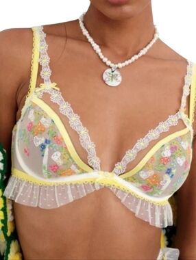 Love For Lemons Summer Lovin Lacy Floral Bra XS